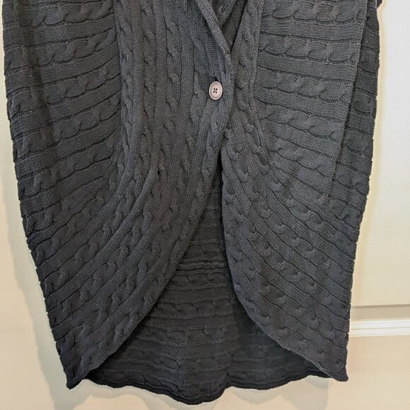 Tommy Hilfiger Knit Vest Navy Blue Cotton Long Shrug Sleeveless Size Large - Picture 9 of 15